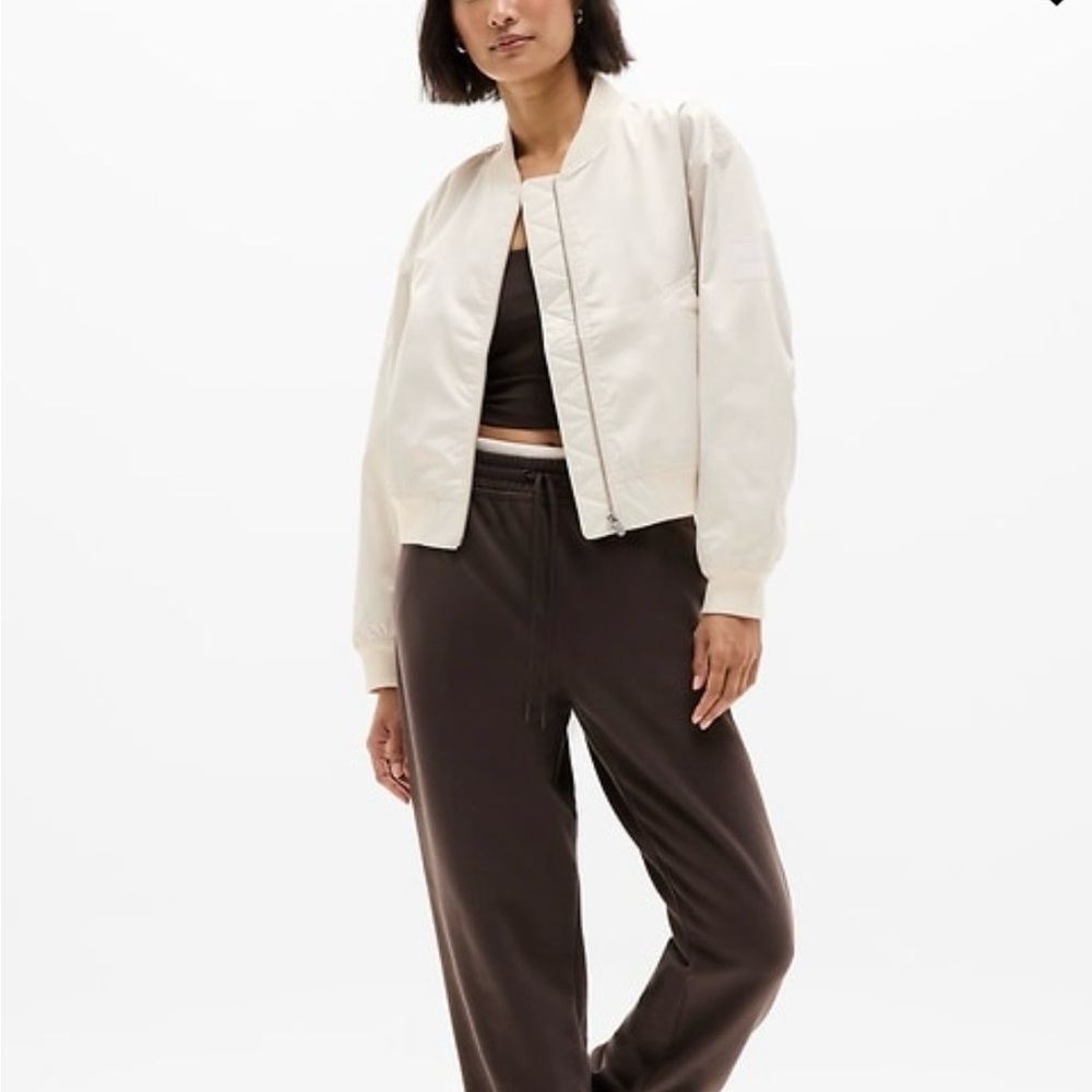Athleta Flex Bomber NWT medium bone